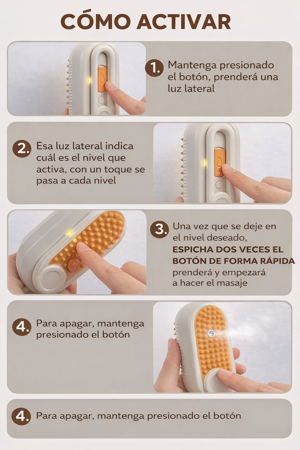 Cepillo Para Mascotas Con Spray